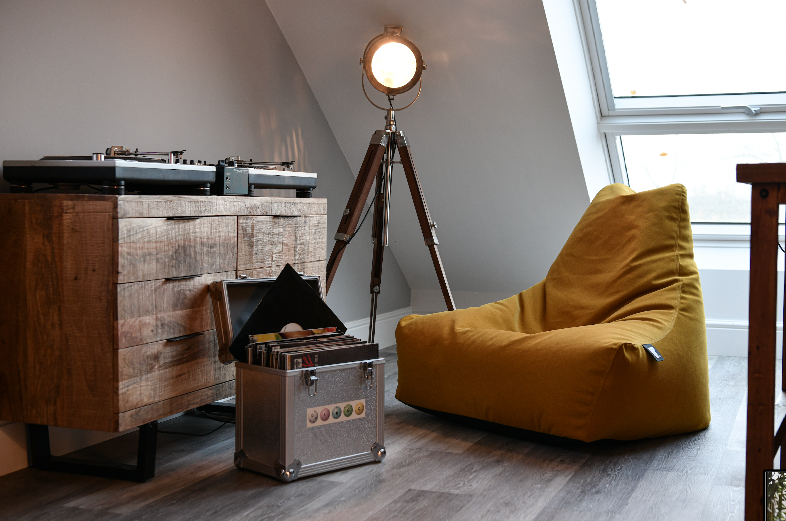 Extreme Lounging Mighty B-Bag Mustard Brushed Suede Indoor